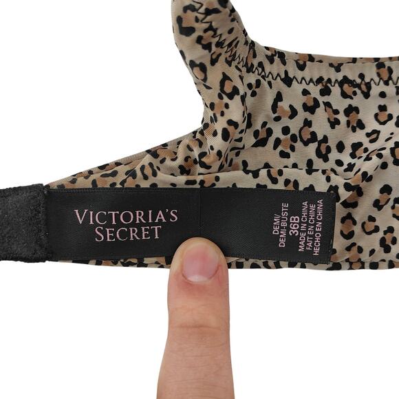 Victoria’s Secret Lined Demi Leopard Womens Size 36B - Picture 2 of 4